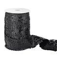 thumbnail image 6 of 14 Yard Sequin Roll Metallic No Stretch Sequin Trim 2-Row Fabric Paillette Ribbon Trim Black Lace Trim for Dress Embellish and Headband Sewing - Black, 6 of 9