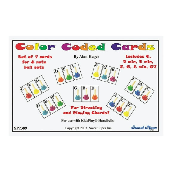 Rhythm Band Color-Coded Handbell Cards/7 Chords