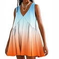 thumbnail image 2 of Ashirexll Womens Summer Dresses, Casual Dresses for Women, Casual Loose Patchwork Color Pleated Sleeveless V-Neck Pocket Dress, 2 of 5