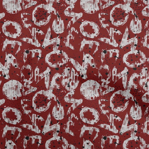 oneOone Viscose Jersey Red Fabric Abstracts Quilting Supplies Print Sewing Fabric By The Yard 60 Inch Wide