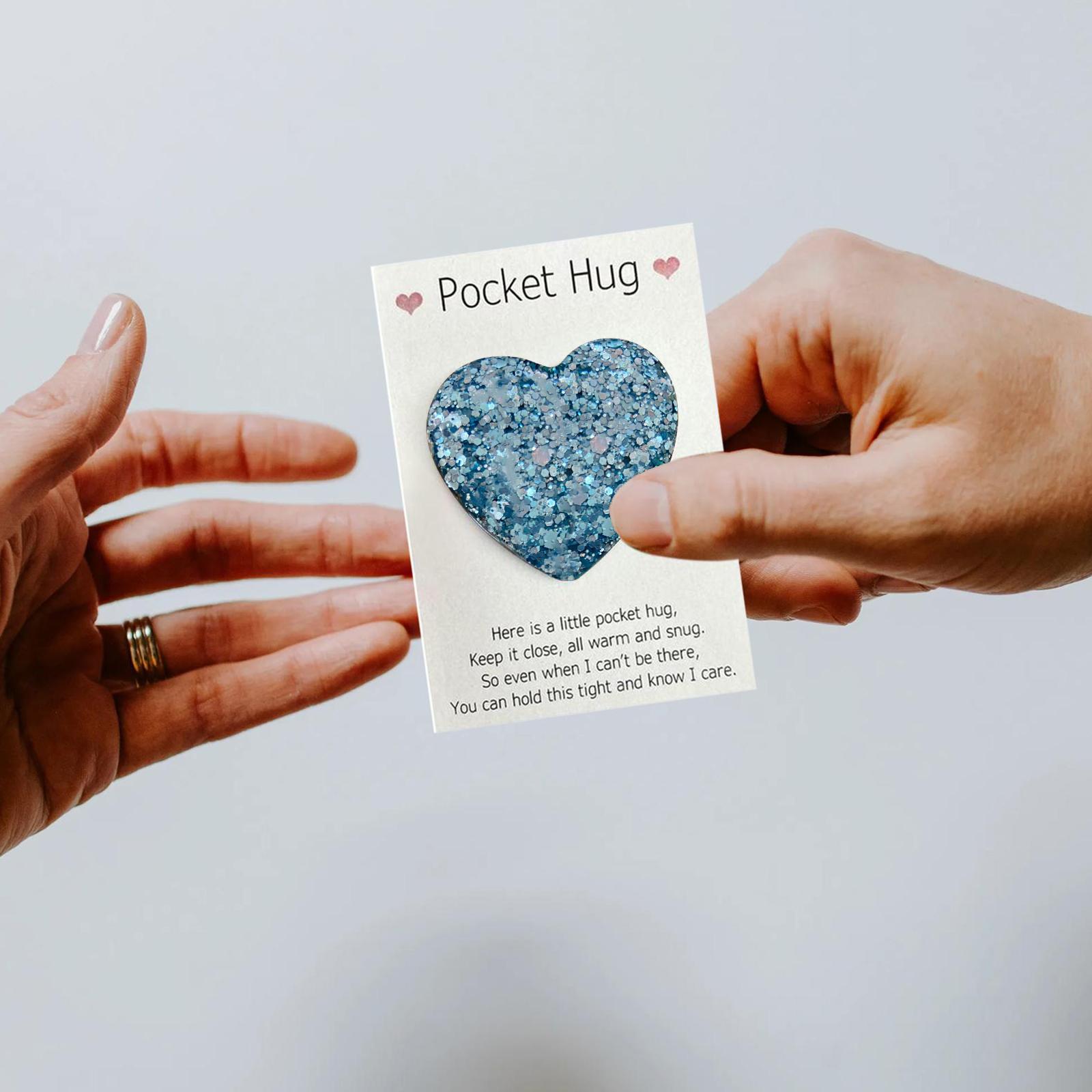 Pocket Hug Heart Token with Greeting Card Mini Cute Pocket Hug Decoration Keepsake Cheer up Gifts for Friends Colleagues Family - image 3 of 5