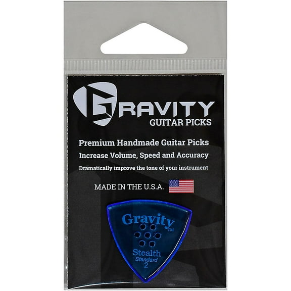 GRAVITY PICKS Stealth Standard Polished Blue Multi-Hole Guitar Picks 2.0 mm