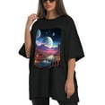 thumbnail image 4 of Plus Size Shirt for Women Black Tops for Women Short Sleeves Shirt for Women T Shirt Crewneck Shirt for Women XL, 4 of 5