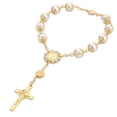 thumbnail image 1 of Pulsera Cruzada Cruzada Puerta Artificial Rosario Pulsera Joyería para Mujeres y Niñas (Plateado), 1 of 6