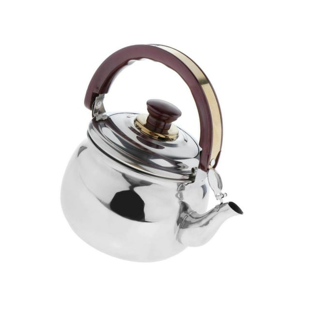 Outdoor Camping Stainless Steel Whistling Kettle Kitchen Tea Pot Silver 4.7L