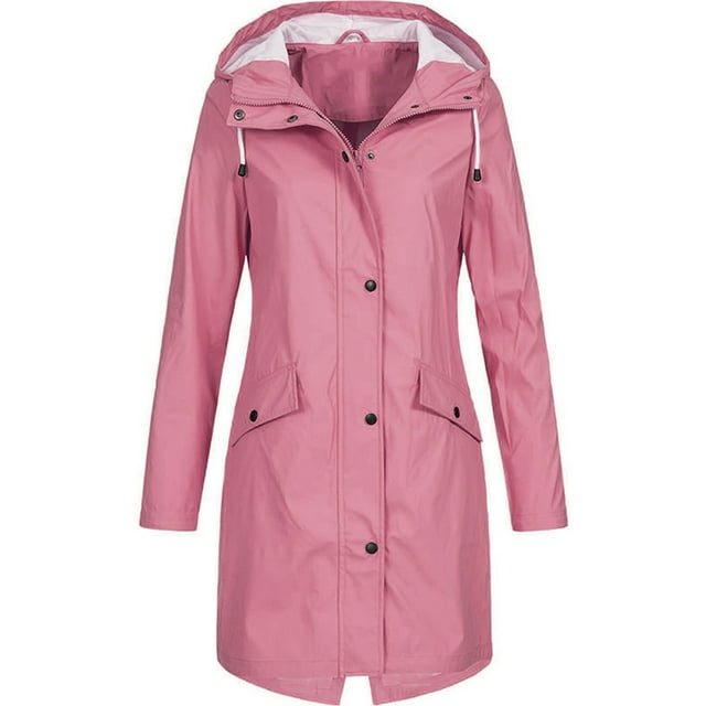 Qertyioot Manteau de Noël Grande Taille pour Femmes Imperméable à Capuche
