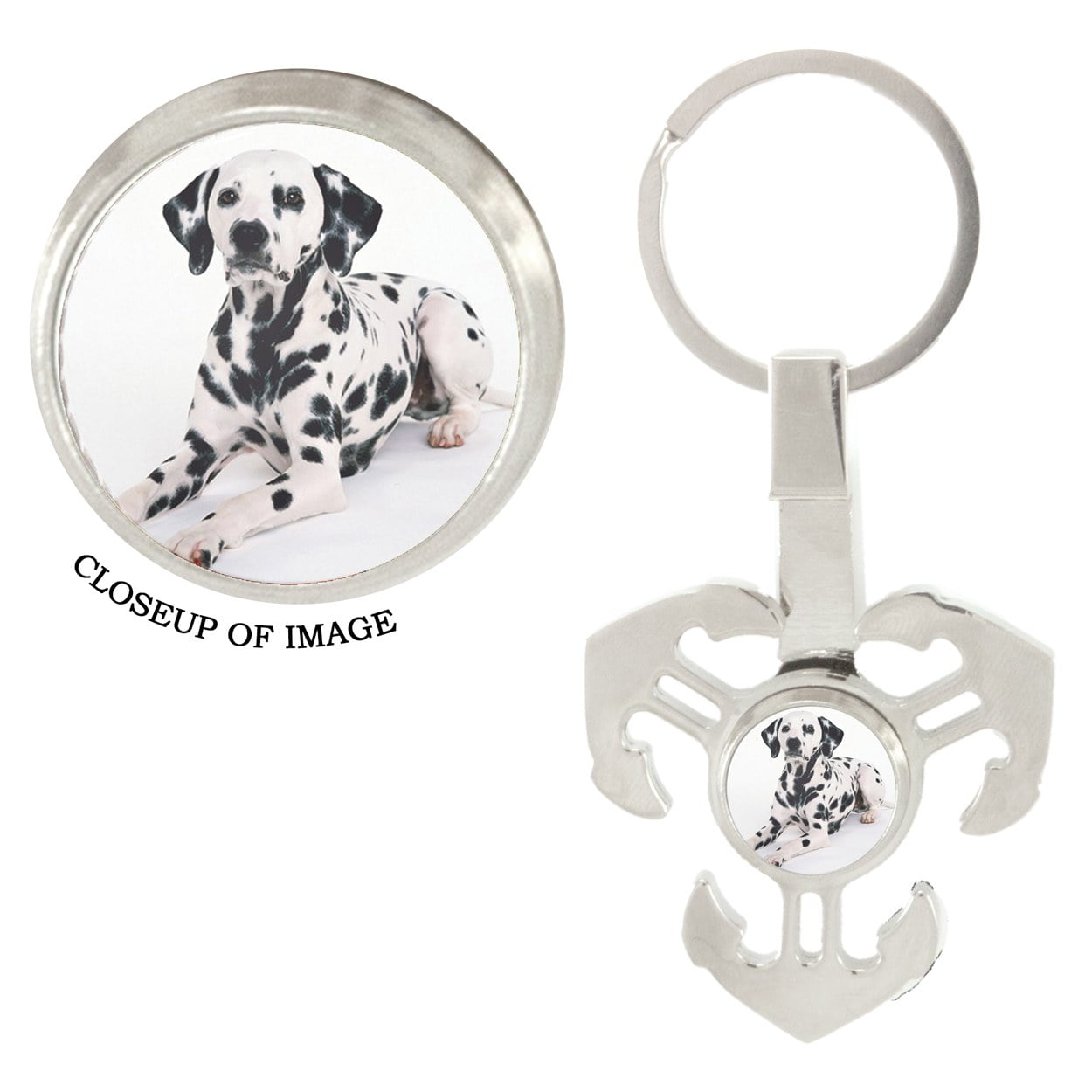 high quality keychain Art Dog Dalmatian silver covered necklace 