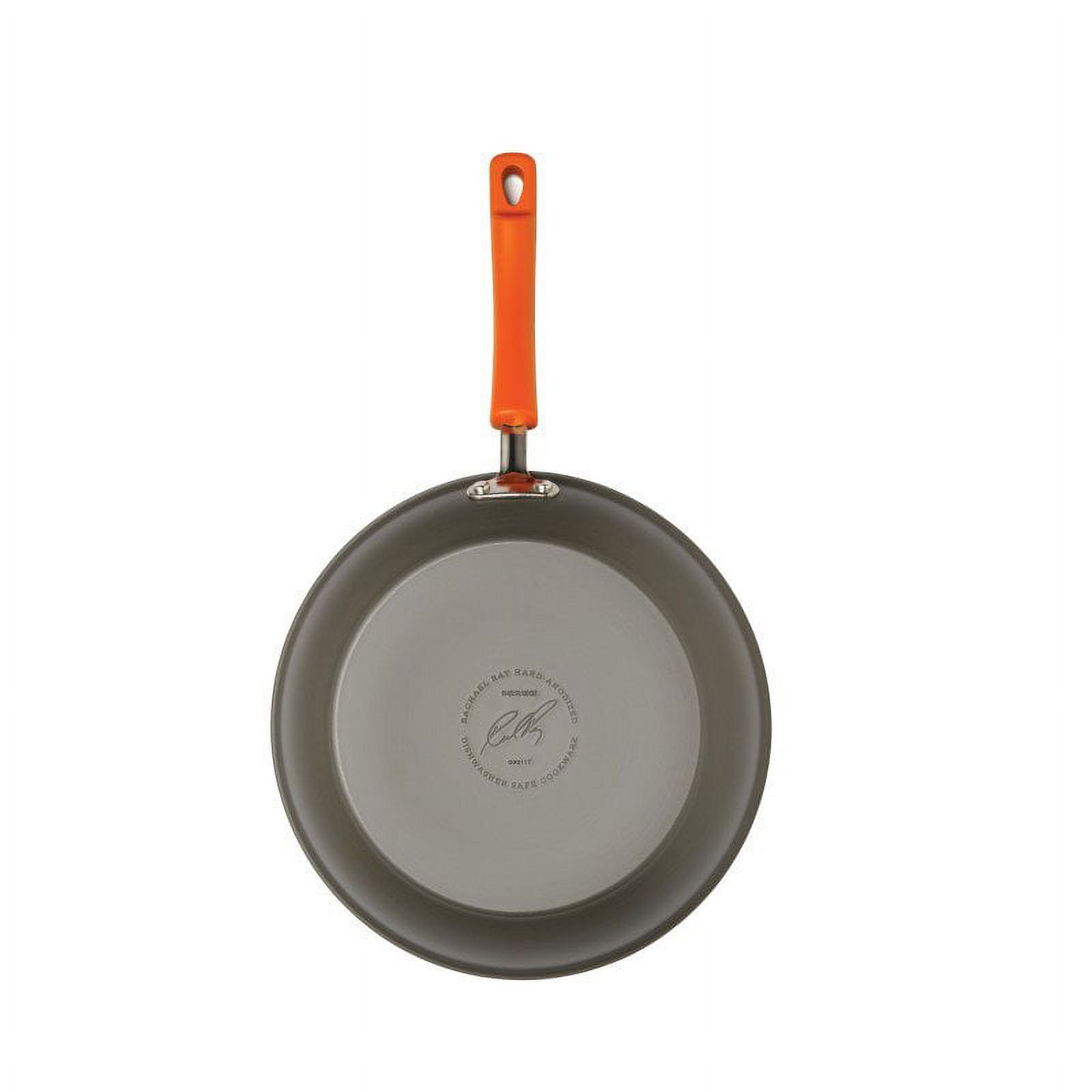 Rachael Ray 9.25 and 11.5-Inch Hard-Anodized Nonstick Frying Pans/Fry Pans/Skillets, Gray with Orange Handles