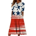 thumbnail image 2 of Wycnly Summer Dresses for Women 4th of July Fashion Button Pocket Swing Independence Day Tunic Maxi Dresses 2025 Short Sleeve V-Neck American Flag Print Long Formal Dress White m, 2 of 5