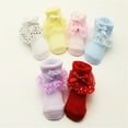 thumbnail image 5 of PINQI Clearance Baby Lace-Trim Ankle Socks Delicate Cotton Baby Socks with Bow (Soft Breathable Fabric Ideal for ) Non-Slip Dress Socks 0 to 6 Months ﻿, 5 of 6