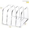 Verical Folder File Desk File Organizer,4-Section Vertical File Folder Holder,Clear ...