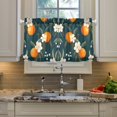thumbnail image 2 of Yayeee Kitchen Curtains Tier Pair Light Filtering 27"x24" Rod Pocket Short Cafe Window Panel, Floral Oranges, 2 of 7