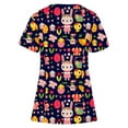 thumbnail image 3 of Ichuanyi Womens Swimsuits Clearance Women's Fashion Easter Rabbit Print V-neck Short Sleeve Pocket Workwear Top Ichuanyi Ichuanyi, 3 of 3
