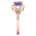 thumbnail image 3 of Three-Stone Engagement Ring for Women - 3.005ct Simulated Alexandrite in 14K Rose Gold Promise Ring, 3 of 6