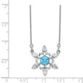 thumbnail image 2 of Sterling Silver Rhodium-plated Clear & Blue Crystal Snowflake with 2in Extender Necklace, 2 of 5