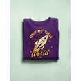thumbnail image 3 of Out of This World - Alien Emoji Rocket Adventure Graphic Women's Sweatshirt, 3 of 4