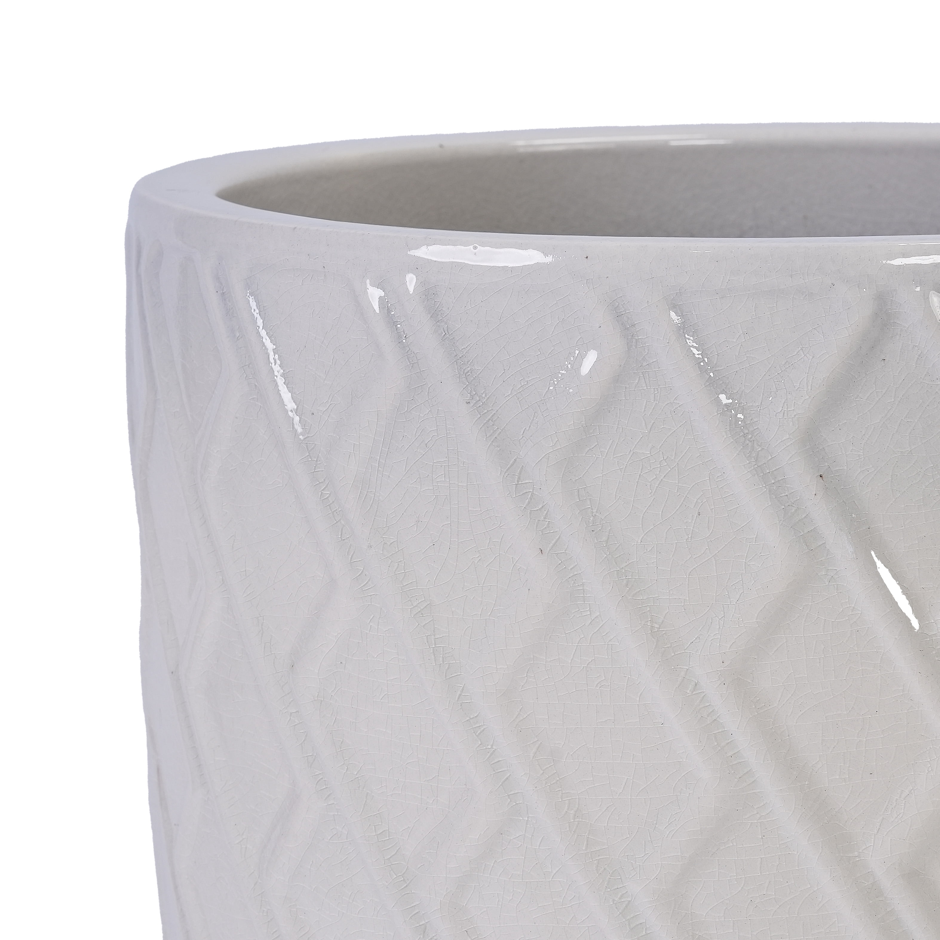 MAYEERTY 1 Pack Ceramic Planter Pot, Planter for Indoor Outdoor Patio, Garden, White