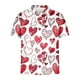 thumbnail image 5 of Camisa Casual Impresa Del Día de San Valentín de los Hombres, Manga Corta Top Del Botón de la Solapa para el Aire Libre Y el Ocio, Suéter de Tela de Malla Ligera, 5 of 9