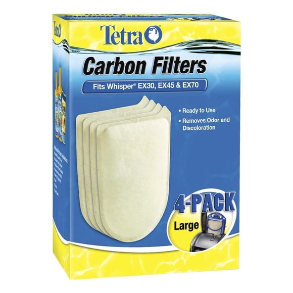 Filtros de carbón Tetra grandes, 4 unidades, se adapta al filtro LG Whisper EX30 EX45 EX70