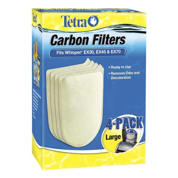 Filtros de carbón Tetra grandes, 4 unidades, se adapta al filtro LG Whisper EX30 EX45 EX70