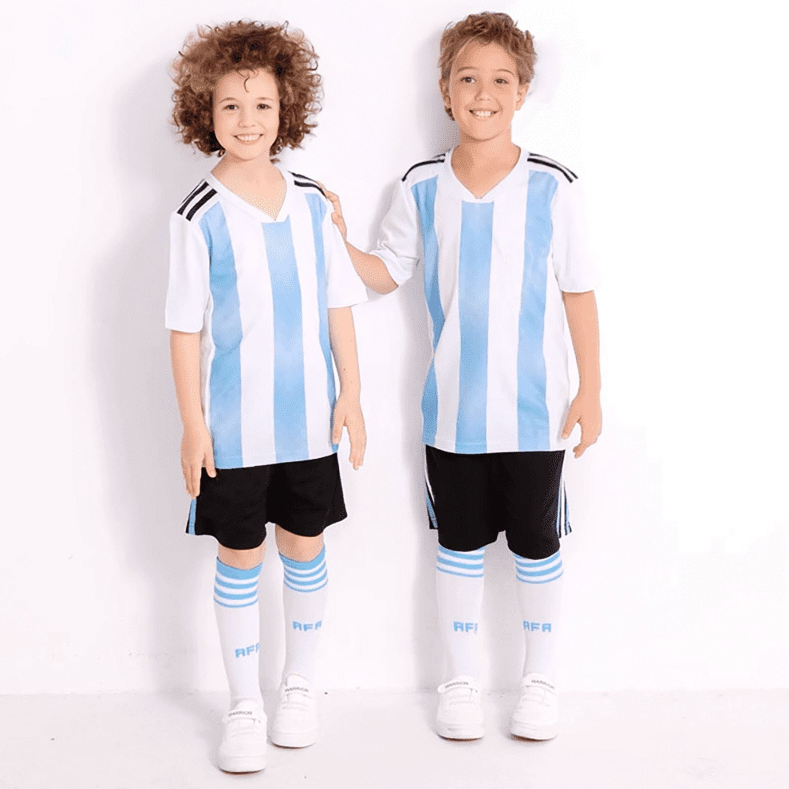 Kids Soccer Jersey for Boys Girls, 3 Piece Set T-shirts