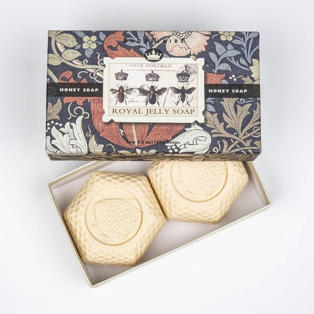Apiana Jabón de Miel Suizo de Doble Barra en Caja de Regalo Jalea Real 3.5 oz 2 unidades