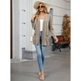 thumbnail image 4 of Chiclily Women's Lightweight Cardigan Sweaters Open Front Long Sleeve Casual Brushed Knit Long Cardigans with Pockets, Khaki Size M, 4 of 8