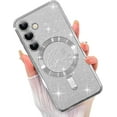 thumbnail image 6 of Magnetic Case  for Samsung Galaxy S24 Plus Glitter Case Luxury Plating Love Heart Compatible with MagSafe Clear Case with Camera Protector Protection Shockproof Cover for Women Girls, 6 of 10