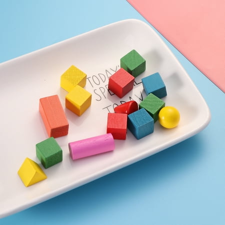

14pcs Wooden Geometry Combination Teaching Aids Children Early Education Building Blocks Three-dimensional Educational Toys(Random Colors)