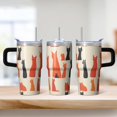 thumbnail image 2 of Cat 20oz Stainless Steel Tumbler with Handle and Straw – Insulated Travel Cup with Sliding Lid, 360° Full Wrap Printed Mug for Home, Outdoor & Sports Use, Kitty, 2 of 6