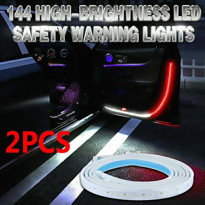 2x Car Door Open Warning Lamp Flashing Led Lights Strip Anti Collision Safety Walmart Com