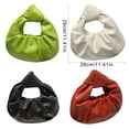 thumbnail image 2 of Ruched Handbags Shoulder Bag Women Hoboes Toted Bag Leather Clutches Purses Knotted Top Handle Bag with Zipper Closure, 2 of 9