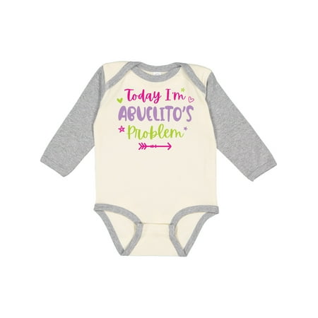 

Inktastic Child Funny Today Im Abuelitos Problem Girls Long Sleeve Baby Bodysuit