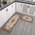 thumbnail image 3 of Boho Orange Farmhouse Cute Tribal Aesthetic (15) Rugs and Mats Non Skid Washable Absorbent Microfiber Soft Kitchen Mat for Floor Set Of 2 Decor Stain Resistant 17"x47"+17"x30", 3 of 7