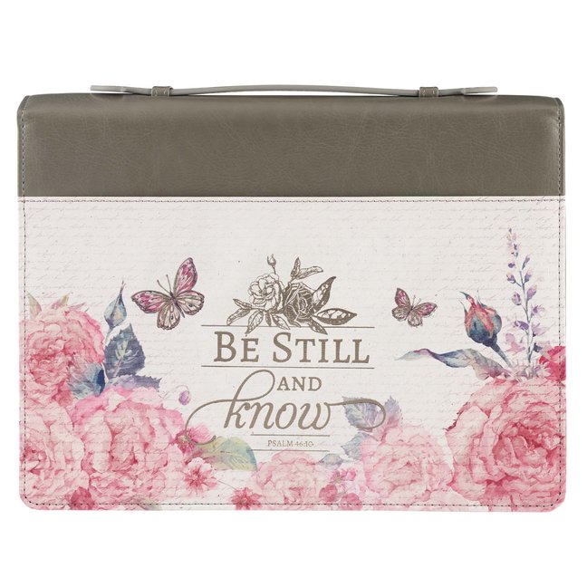 Bible Cover Fashion Be Still Pink Butterfly Extra Large