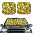 thumbnail image 2 of Daiia Tropical Summer Fruit 2PCS Car Windshield Sun Shade, Foldable Sun Shield for Car Front Window, Auto Sun Blocker Visor Protector Universal for Truck SUV Pickup-Large, 2 of 7