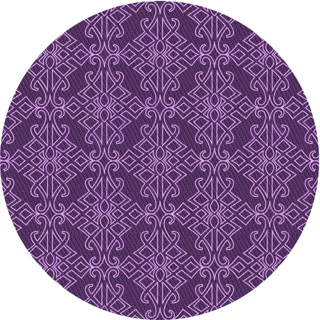 Ahgly Company Machine Washable Indoor Round Transitional Purple Iris Purple Area Rugs, 3' Round