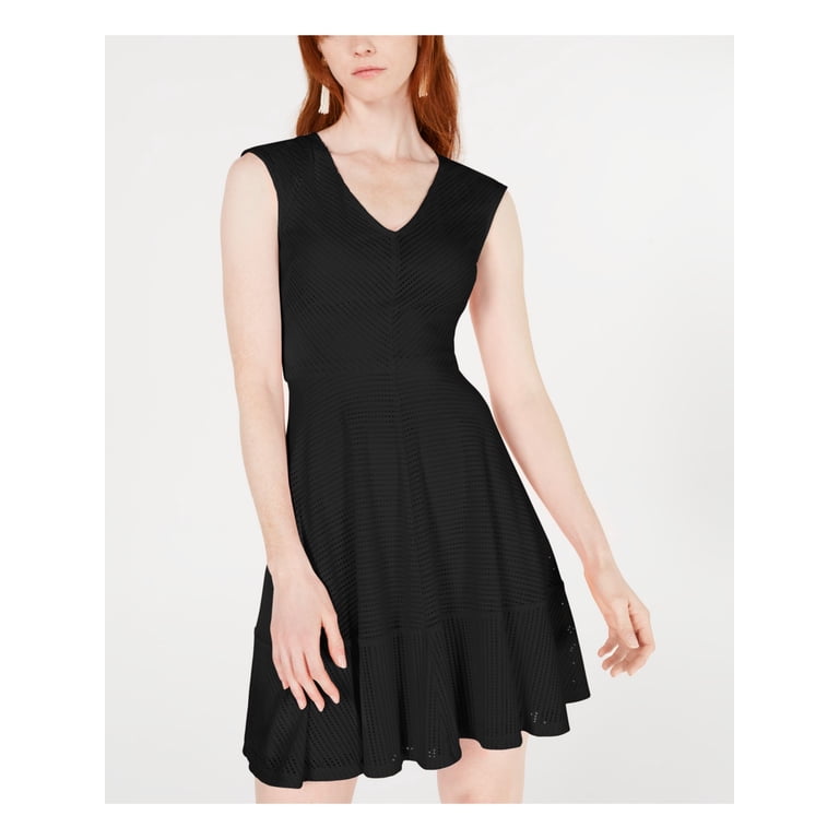 bar III Womens Mesh Fit & Flare Dress, Black, X-Large - Walmart.com