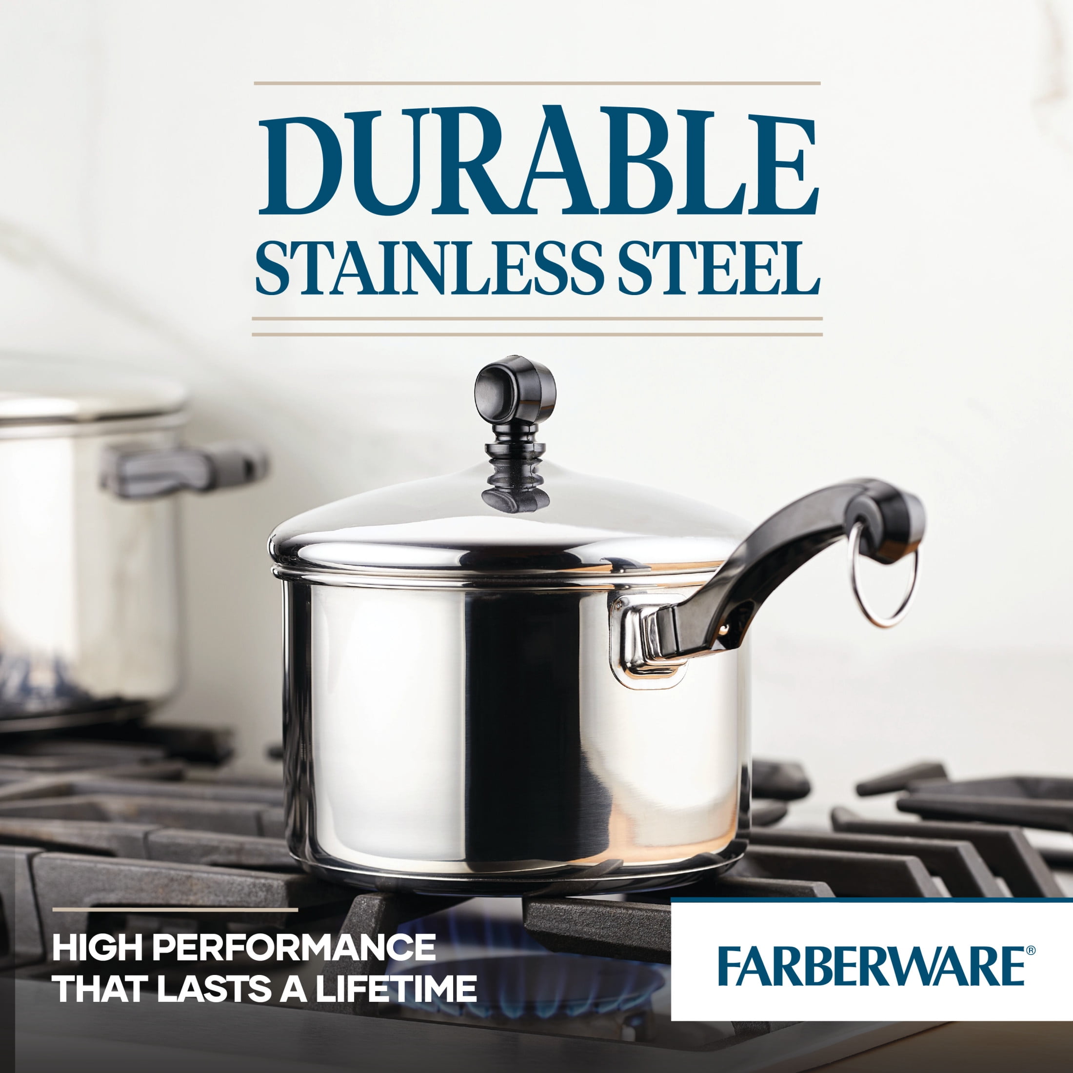 Farberware 2-Quart Heavy Duty Stainless Steel Saucepan With