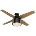 thumbnail image 2 of Hunter 52 inch Indoor Ceiling Fan with LED Light and Remote Control - Black Modern Ceiling Fan, Low Profile Mount, 4 Blades, For Bedroom, Living Room, or Kitchen, Quiet - Cranbrook 59259, Gloss Black, 2 of 17