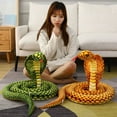 thumbnail image 4 of Simulation 3d Cobra Serpent Reptile Cobra Python Peluche Animal Crossing Poupée en Peluche Décoration Cadeau Enfant Poupée Réconfortante Q0727, 4 of 7
