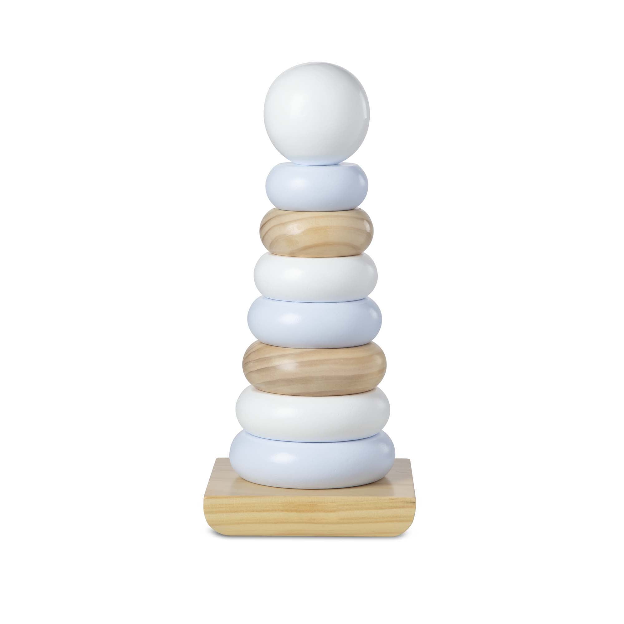 Melissa & Doug Jumbo Wooden Stacker Toy Nursery Playroom Décor â Natural (9 Pieces: White, Wood