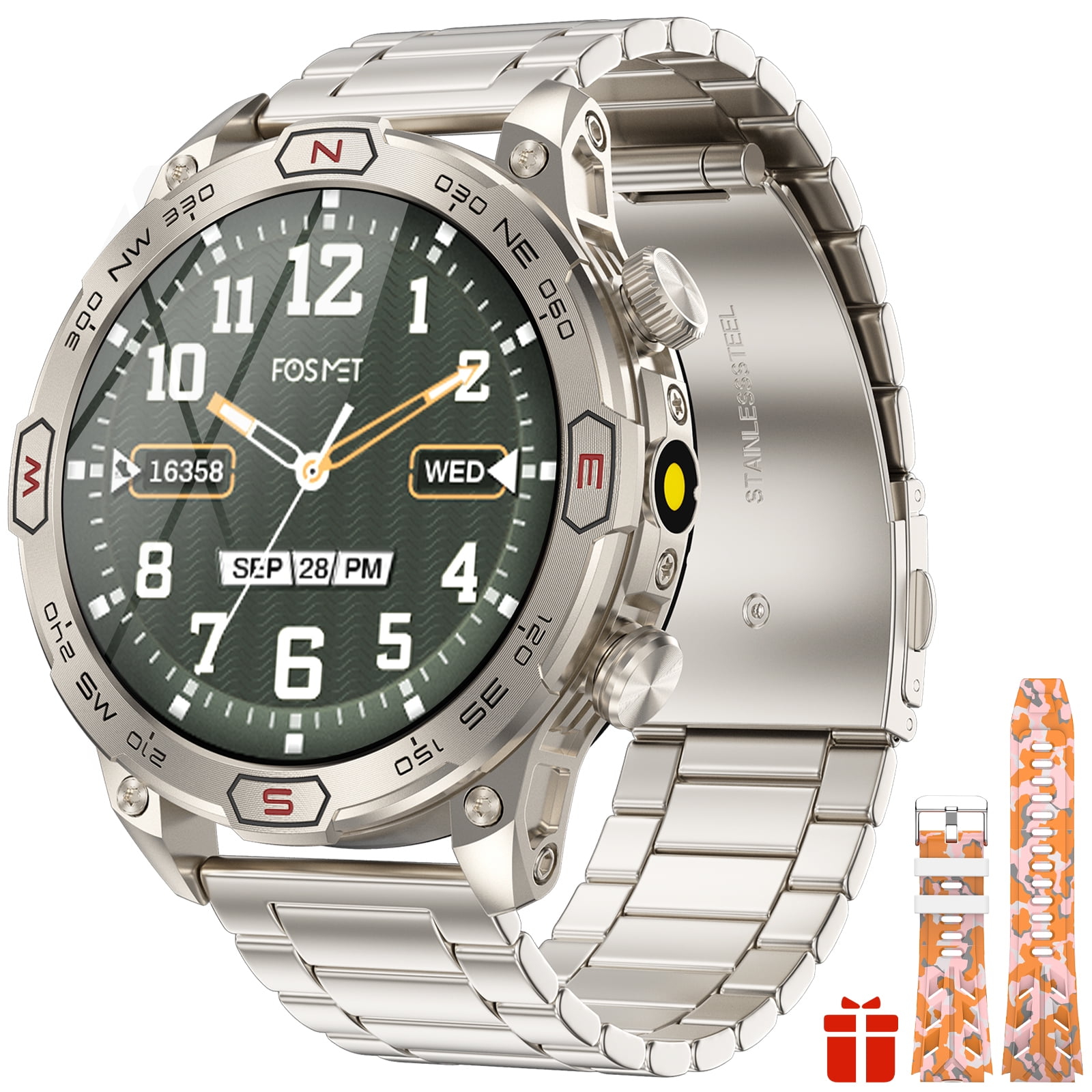 VOPOCO Smart Watches for Men (Answer/Make Calls) with LED Flashlight, 1.43"AMOLED Tactical Smartwatch with Compass 100+ Sports Modes Fitness Tracker with Heart Rate Sleep Monitor for Android iOS