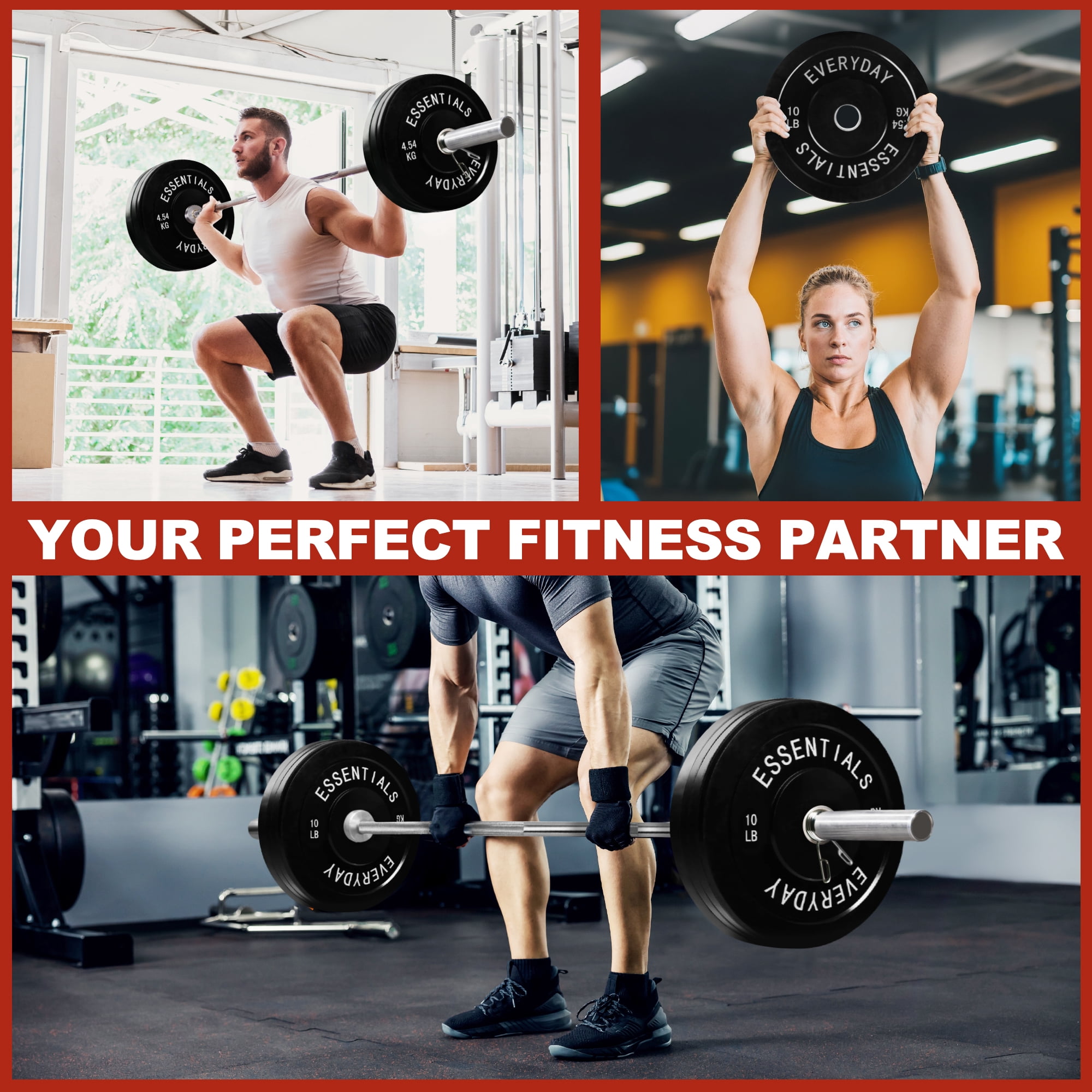 FlexWave Bumper Plates Set with 7FT Olympic Barbell, 160 lb Plates, 2-Inch, Black