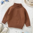 thumbnail image 2 of KAUOD Baby Boys Knit Turtleneck Sweater Long Sleeve Thick Warm Pullover Tops Plain Cotton Padded Toddler Soft Sweater Clothes, 2 of 4