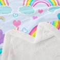 thumbnail image 3 of Cartoon Rainbow Throw Blanket,Cute Clouds Love Heart Romantic Bed Blanket ,Dreamy Style Fleece Blanket,Blue Fuzzy Blanket,Queen Size (90 x 90 Inches), 3 of 6