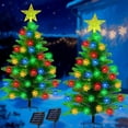 thumbnail image 1 of Paquete de 2 árboles de Navidad solares HUGSVIK de 110 cm con 100 luces, 1 of 9