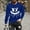 Blue, variant on WREESH Halloween Long Sleeve Tops Fashionable Men's Printed Top with Long Sleeved Round Neck and Smiling Face Printed Top/Shirtx Black