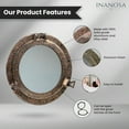 thumbnail image 3 of Inanosa 17" Wall Mounted Aluminium and Steel Alloy Vintage Ship's Porthole Mirror | Raku Finish Bathroom Window Mirror | Pirate's Maritime Nautical Themed Decor - 1 Pc, Raku Finish, 3 of 5