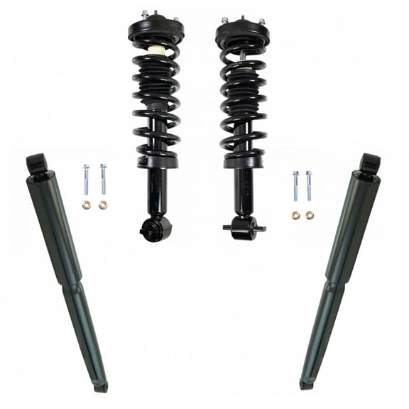 TRQ Front Rear Complete Strut Spring Assembly Shock Absorber 4pc for F150 RWD SKA71053 Fits select: 2015-2017 FORD F150